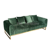 Green 3 Seats Stainless Steel Base Modern Lounge Sofa
