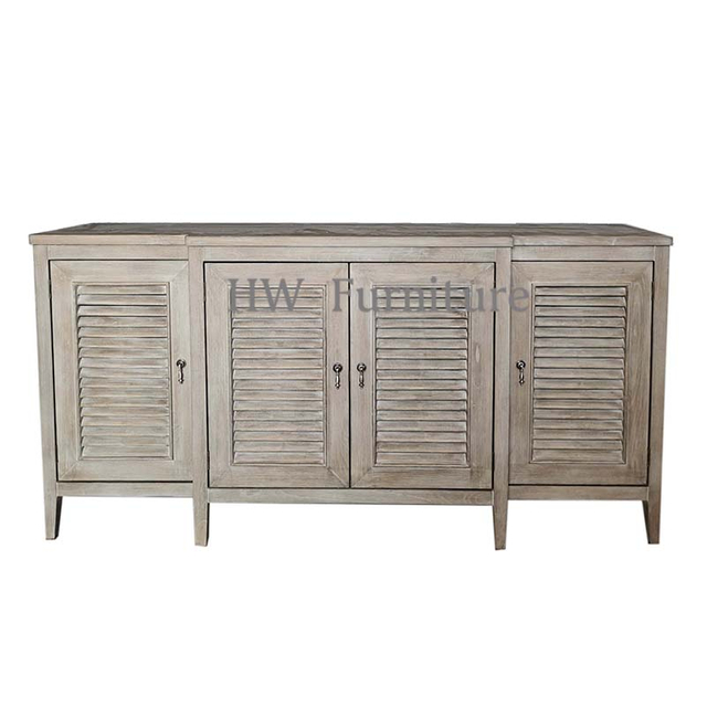 Hot Sale Wooden Living Room Furniture Wooden Four Door Louver Cabinet/Wooden Side Cabinet