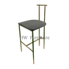 New Style Grey Velvet Cushion With Stainless Steel Base Metal Bar Chair For Wedding Furniture