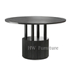 New Design Home Furniture Black Wooden Round Dining Table