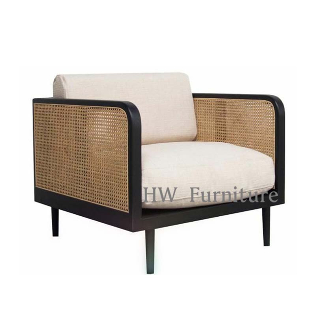 New Style Home Furniture Linen Accent Chairs With Wooden Rattan Frame/Lounge Chairs For Wedding Furniture