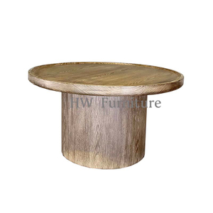 Round Solid Wood Coffee Table For Living Room Furniture