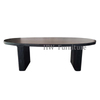 Home Furniture Black Oval Solid Wood Dining Table
