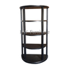 Hot Sale Outdoor Wedding Furniture Wooden White and Black Book Wine Shelf Wood Bar Back