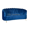 Dark Blue Velvet Lounge Sofa With Stainless Steel Legs For Living Room Furniture