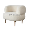 White Teddy Velvet Arm Chairs/Lounge Chairs
