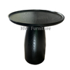 Black Solid Wood Round Coffee Table