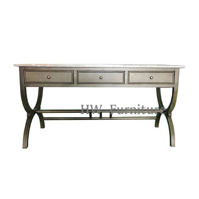 New Style Home Furniture Solid Wood Side Table With Marble Surface