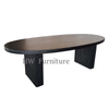 Home Furniture Black Oval Solid Wood Dining Table