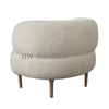 White Teddy Velvet Arm Chairs/Lounge Chairs