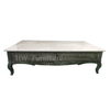Black Solid Wood Coffee Table With Marble