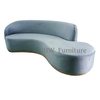 New Design Living Room Furniture Velvet Lounge Sofa With Wooden Base