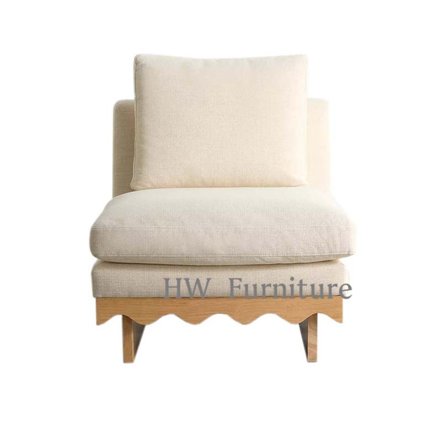 Heywood Modern Single Seat Sofa Chair with Linen Cover and Wood Legs-Eco-Friendly for Living Room & Hotel Use