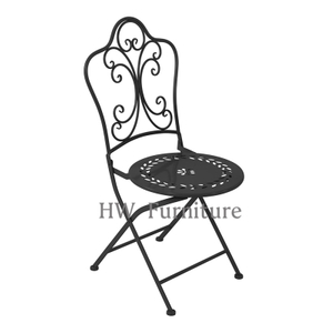 Black Foldable Iron Dining Chair For Outdoor & Wedding Events Use