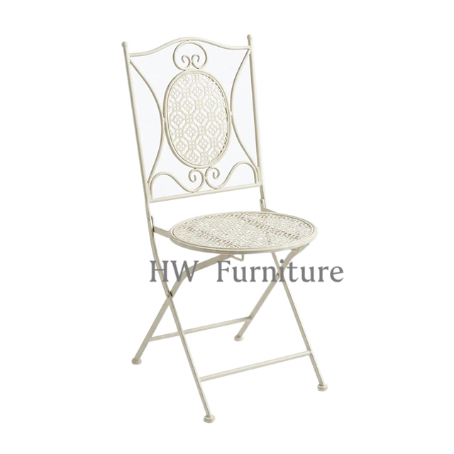 Rich White Iron Dining Chair For Outdoor & Wedding Furniture Use