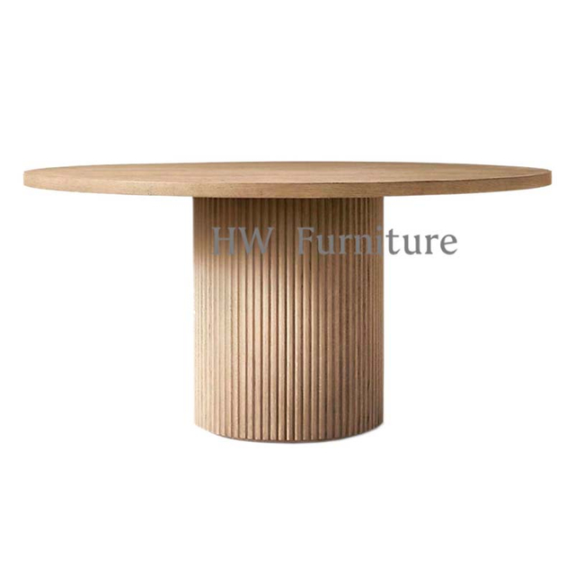 Round Solid Wood Dining Table For Dining Room & Wedding Events Use