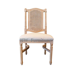 Stackable Dining Chairs With Rattan Back For Dining & Wedding Events Use