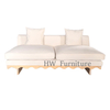 Heywood 2-Seater Fabric Sofa with Solid Wood Base for Living Room Furniture