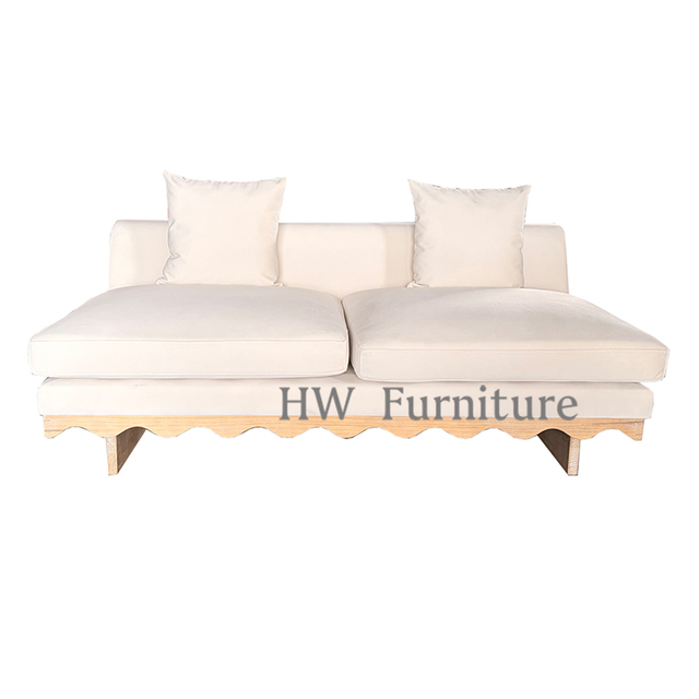 Heywood 2-Seater Fabric Sofa with Solid Wood Base for Living Room Furniture