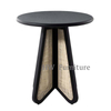 Round Black Wooden Bar Table/Tall Table With Rattan For Home & Wedding Events Use