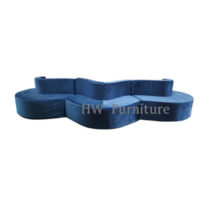 Blue Velvet Lounge Sofa For Living & Wedding Events Use