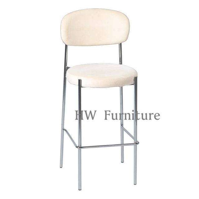 White Dining Chairs/Bar Chairs With Metal Frame For Dining & Wedding Events Use