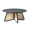 Soild Wood Round Coffee Table Low Table With Wooden Rattan Legs For Home & Wedding Events Use