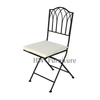 Black Iron Dining Chair With Fabric Cushion For Outdoor & Wedding Furniture Use