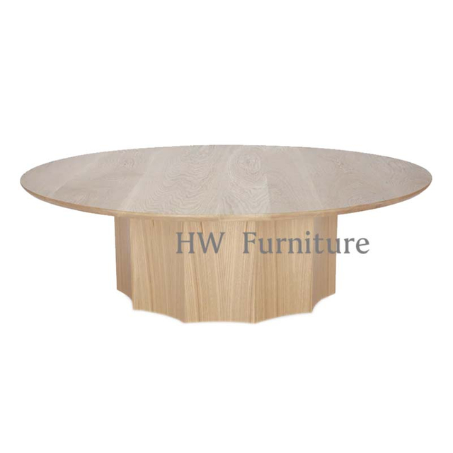 Round Natural Color Solid Wood Coffee Table/Low Table For Home & Wedding Furniture Use