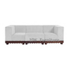 3-Seater Linen Sectional Sofa Chair With Wooden Base/Lounge Sofa For Living & Wedding Events Use