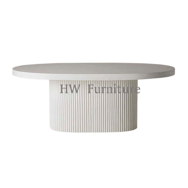New Style White Oval Dining Table For Home & Wedding Furniture Use