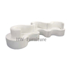 White Velvet Sectional Sofa Chair/Lounge Sofa For Living & Wedding Events Use