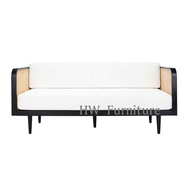 Wooden Sofa Chair/Lounge Sofa With Rattan Frame For Living & Wedding Events Use