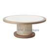 Round Solid Wood Dining Table With Rattan Base For Dining Room & Wedding Furniture Use