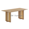 Rectangle Wooden Dining Table With Rattan For Dining Room & Wedding Furniture Use