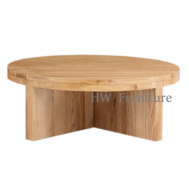 Round Natural Color Wooden Coffee Table/Tea Table For Home & Wedding Furniture Use