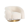 White Velvet Lounge Chairs With Stainless Steel Base For Home & Wedding Furniture Use