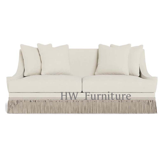 Grey White Fabric Lounge Sofa For Living Room & Wedding Events Use